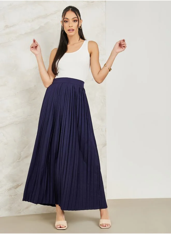 ستايلي Pleated Flared Maxi Skirt
