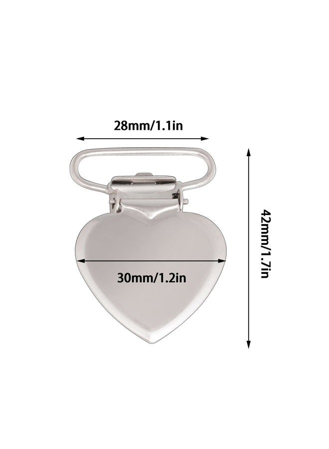 Marrywindix 20pcs Silver Suspender Clips Heart Shaped Metal Holder Clips Sheet Fasteners Clips Suspenders Holder for Mattress Pad Cover Sofa Cushion - Image 2