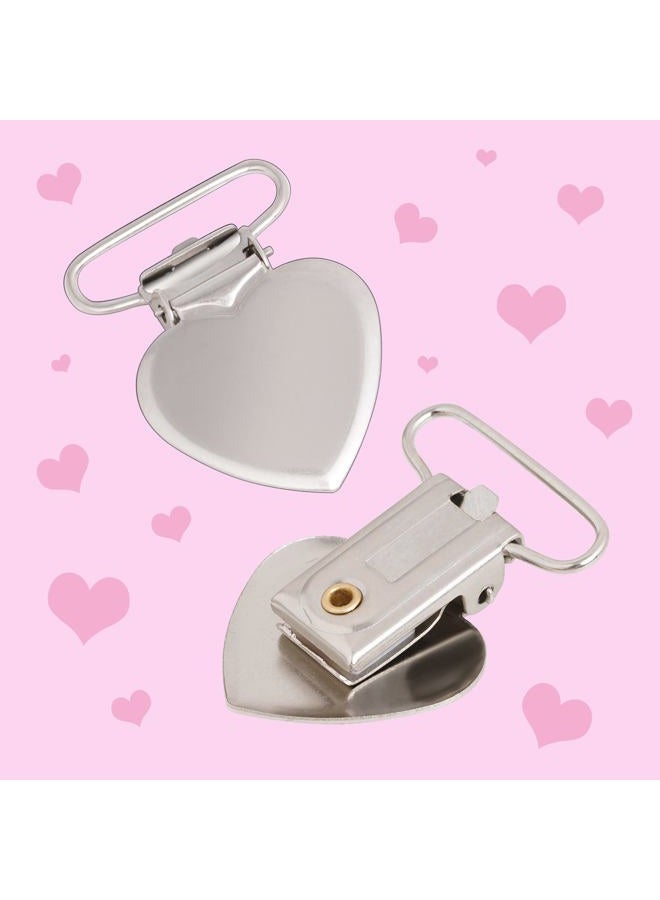 Marrywindix 20pcs Silver Suspender Clips Heart Shaped Metal Holder Clips Sheet Fasteners Clips Suspenders Holder for Mattress Pad Cover Sofa Cushion - Image 4