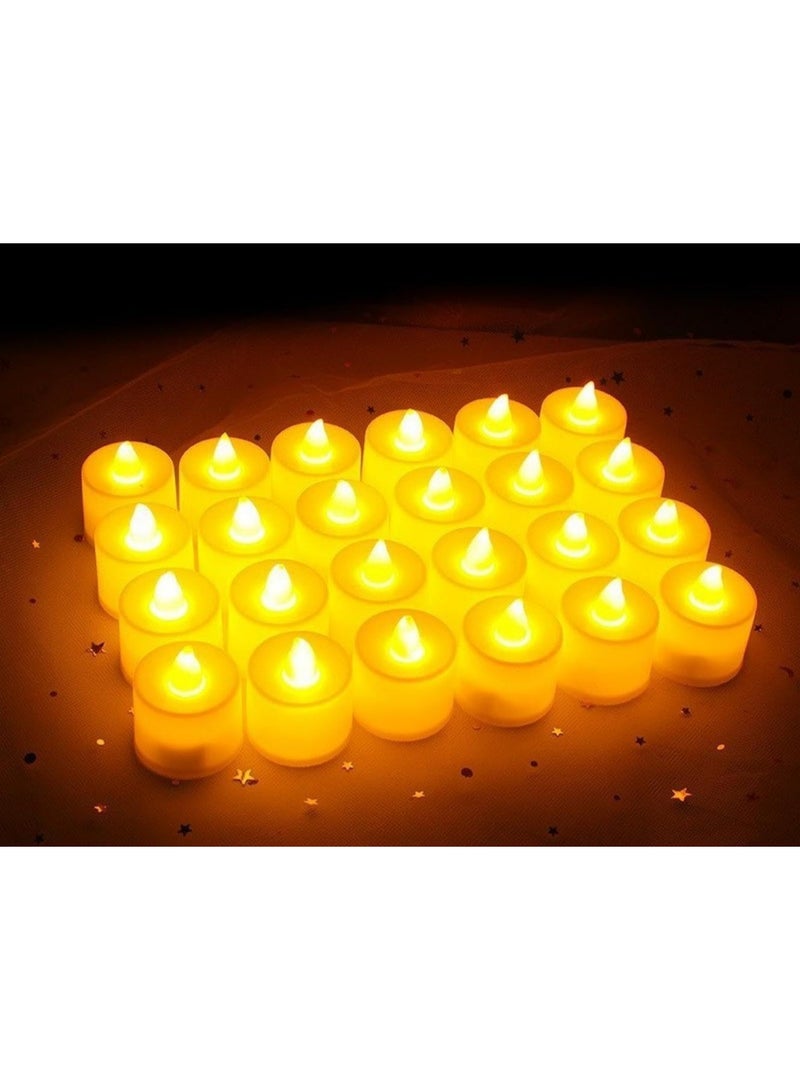 Home Care 24-Pack LED Tea Light Candles â€“ Bright Flickering Flameless Battery-Operated Candles with Replaceable Batteries | Realistic Warm White Glow for Weddings, Festivals, Restaurants & Table DÃ©cor - Image 2
