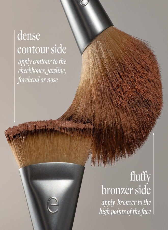 EcoTools Sculpt + Bronze Dual-Ended Makeup Brush, Fluffy Bronzer & Dense Contour Brush for Liquid, Cream & Powder Face Makeup, Travel-Friendly, Vegan & Cruelty-Free, Eco-Friendly Handle, 1 Count - Image 3