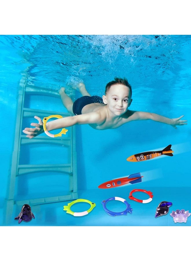 Woplagyreat Summer Pool Diving Swimming Toys For Kids, Fun Swim Games Sinking Set, Underwater Dive Gifts With Storage Bag Include Torpedo Gems Shark Rings Sea Animals For Boys Girls Toddlers 20 Packs - Image 5