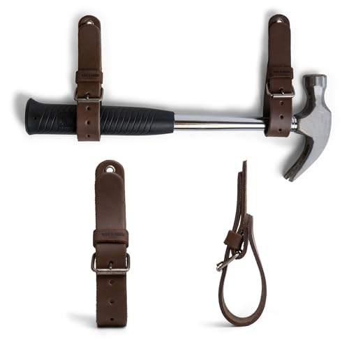 Hide & Drink Leather Wall Hanging Straps, Set of 2, Buckle Closure for Axes, Hatchets & Tools, Heavy Duty Tool Hangers, Garage Storage Organization, Axe Mount Holders, Hang Accessories for Men, Organizer Hooks - Image 2