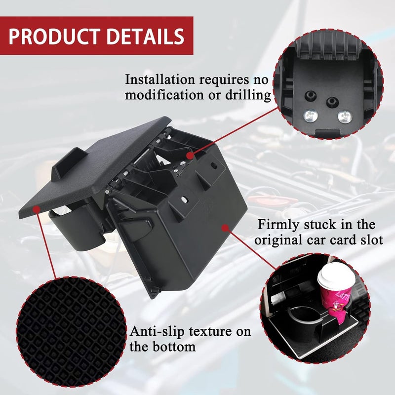 TQPONLY Dashboard Cup Holder for Ford F250 F350 F450 F550 Super Duty (2008-2016) - Black - Image 5