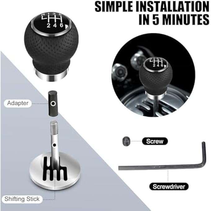 ريحني مقبض ناقل الحركة يدوي KASTWAVE يونيفرسال بست سرعات متوافق مع معظم شاحنات السيارات بتصميم دائري لتعزيز أسلوب التماسك - Image 4