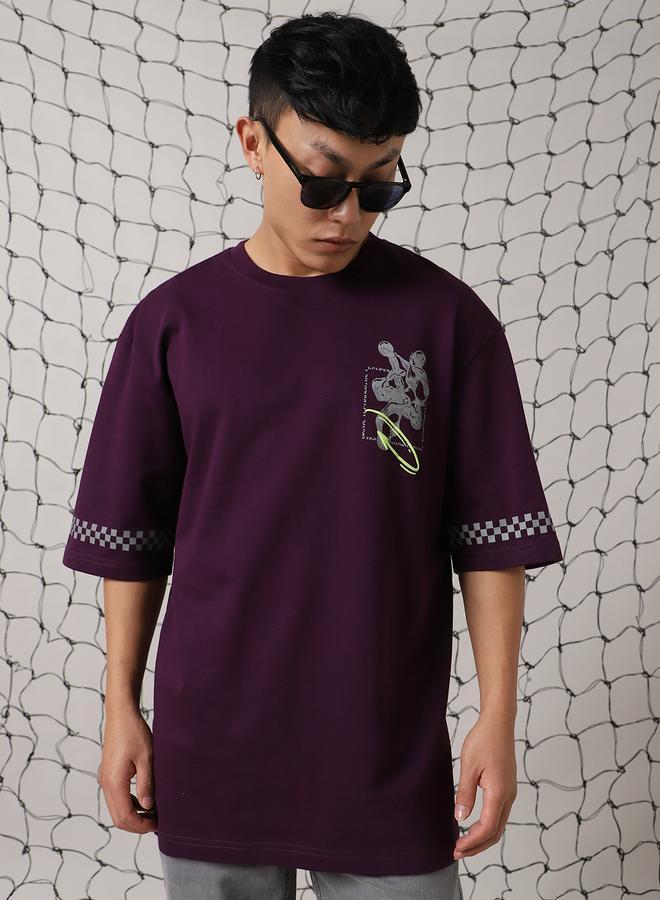 Hubberholme Men Futuristic Printed Oversized Fit T-shirt - Image 5