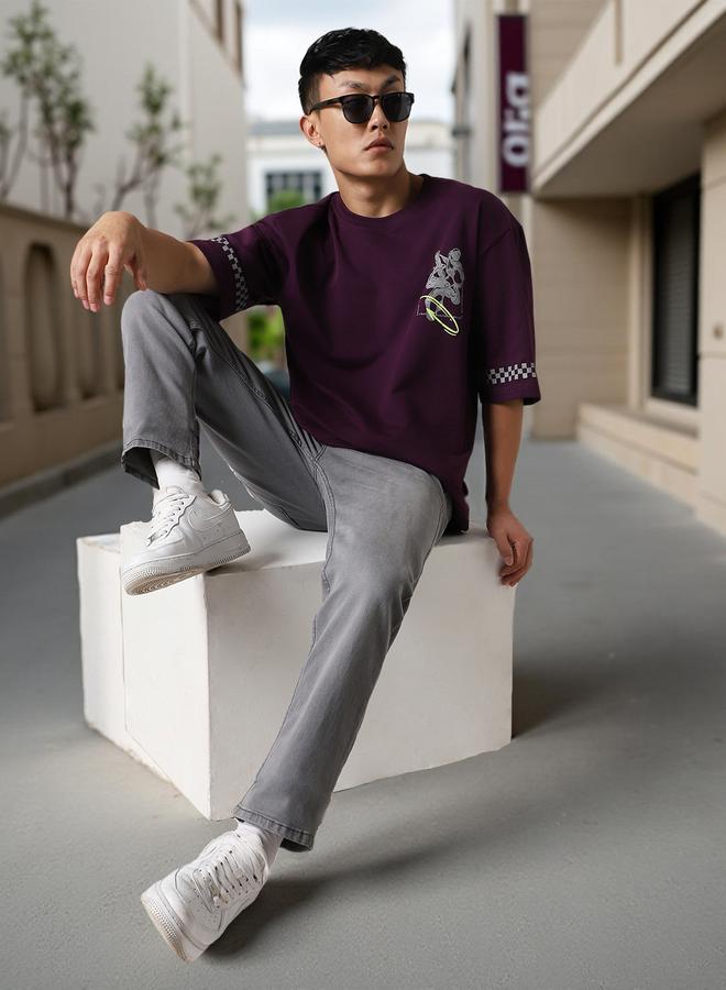 Hubberholme Men Futuristic Printed Oversized Fit T-shirt - Image 3