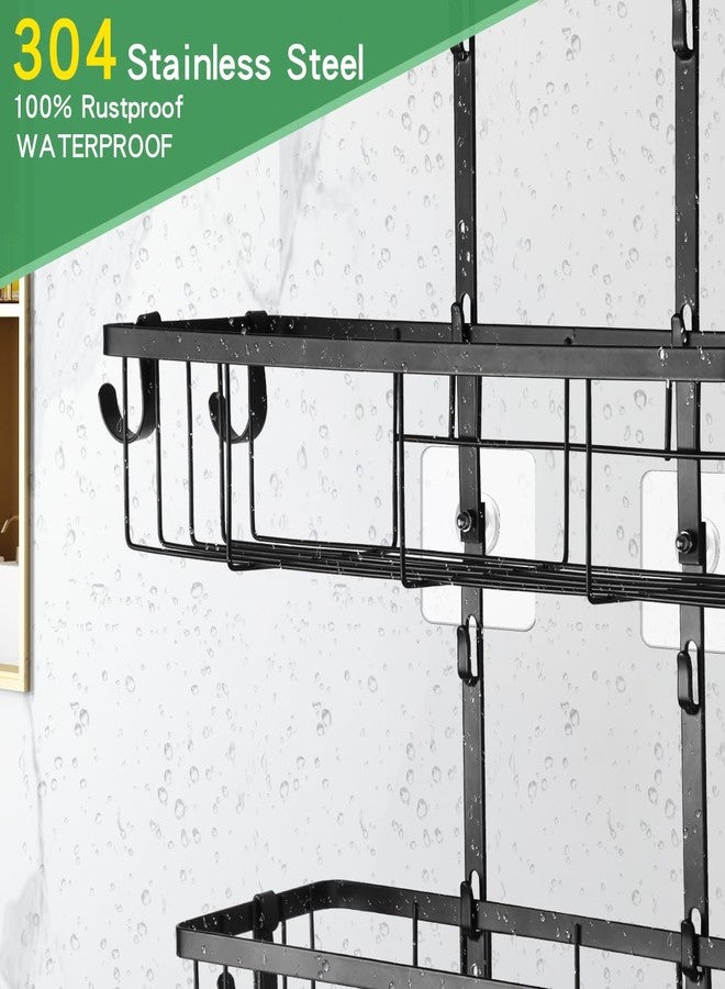 HMIEPRS Shower Caddy Hanging Over Shower Head, Height Adjustable No Drilling Bathroom Hanging Shelf Organizer, Rustproof Shower Caddy Over with Hooks Shampoo Soap Holder for Inside Shower - Image 5