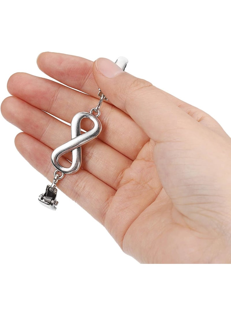 SOLARAE Sweater Shawl Clips, 4Pcs Cardigan Clip, Sweater Clips, Retro Cardigan Collar Clips, with Chain Suitable, for Vintage Dress Scarf Sweater Clothes Shirt - Image 4