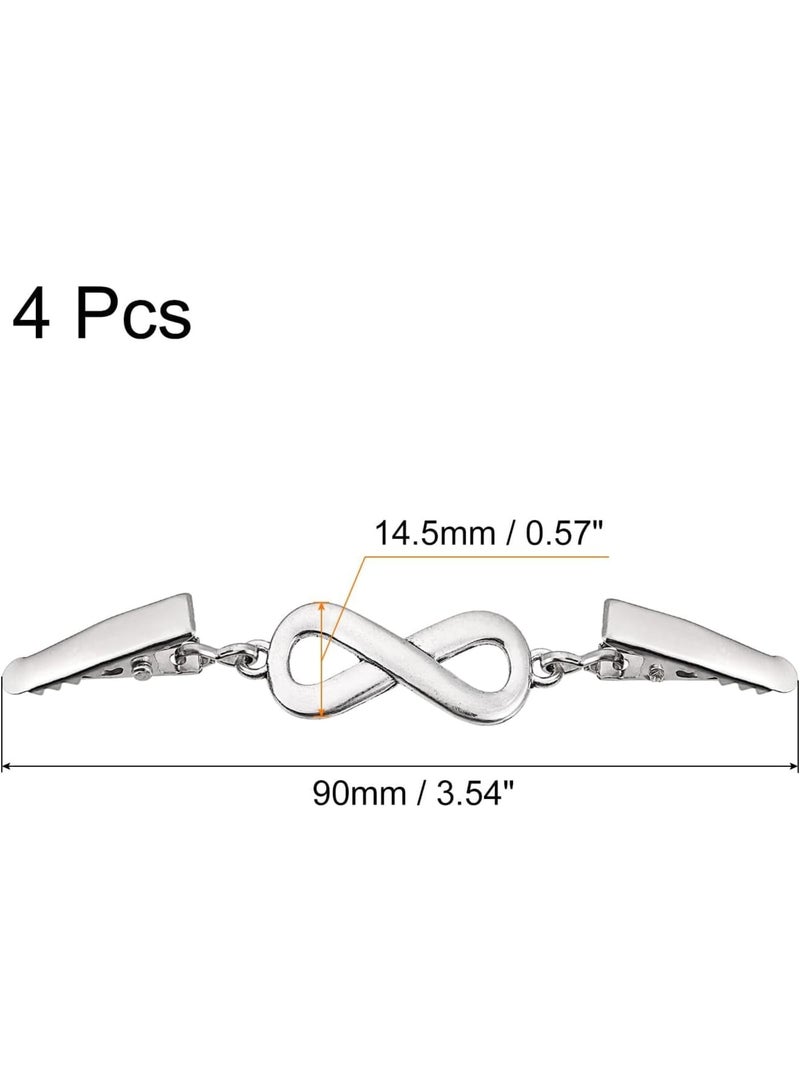SOLARAE Sweater Shawl Clips, 4Pcs Cardigan Clip, Sweater Clips, Retro Cardigan Collar Clips, with Chain Suitable, for Vintage Dress Scarf Sweater Clothes Shirt - Image 2
