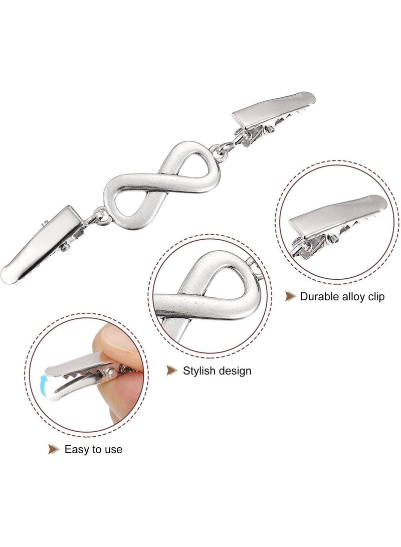 SOLARAE Sweater Shawl Clips, 4Pcs Cardigan Clip, Sweater Clips, Retro Cardigan Collar Clips, with Chain Suitable, for Vintage Dress Scarf Sweater Clothes Shirt - Image 3