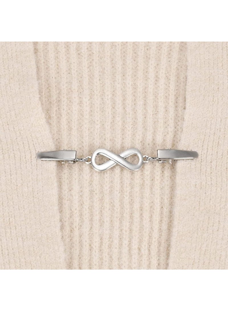 SOLARAE Sweater Shawl Clips, 4Pcs Cardigan Clip, Sweater Clips, Retro Cardigan Collar Clips, with Chain Suitable, for Vintage Dress Scarf Sweater Clothes Shirt - Image 5