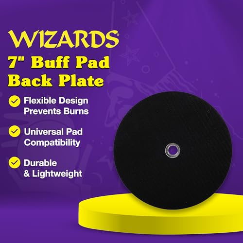 Wizards Buff Pad Back Plate - Soft and Flexible Back Plate for Auto Detailing Supplies - Compatible with Most Wool and Foam Pads - Helps Eliminate Hot Spots and Burns - ‎7 inch - Image 2