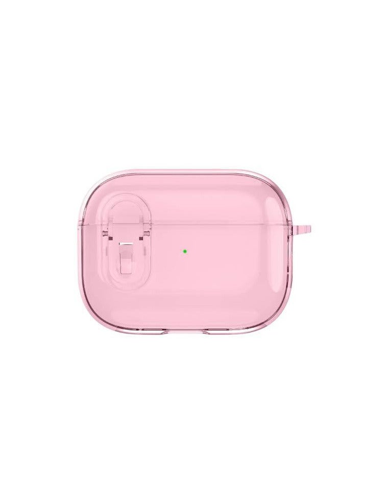 Case for Airpods Pro 2Gen Cover with Lock (2019/2022/2023), Clear Locking Case for Airpod Pro 2 Generation Shockproof Protective Cover (Clear Pink) - Image 1