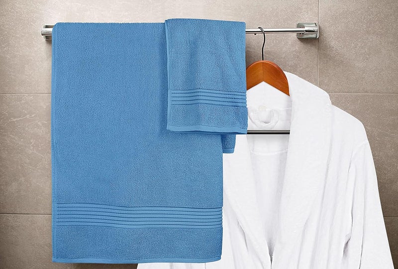 Utopia Towels - 600 GSM 8-Piece Premium Towel Set, 2 Bath Towels, 2 Hand Towels and 4 Washcloths -100% Ring Spun Cotton - Machine Washable, Super Soft and Highly Absorbent (Electric Blue) - Image 5