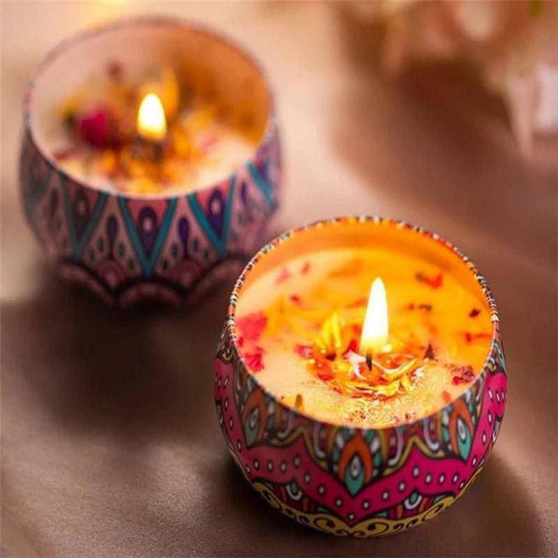 Decorative Candle Holders, Colourful Patterns, 10 cm Height
