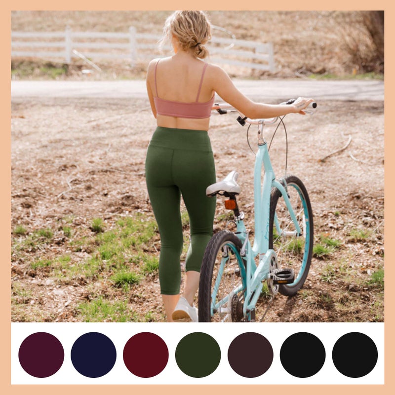 TNNZEET 7 Pack Capri Leggings for Women, High Waisted Soft Black Workout Yoga Pants - Image 2