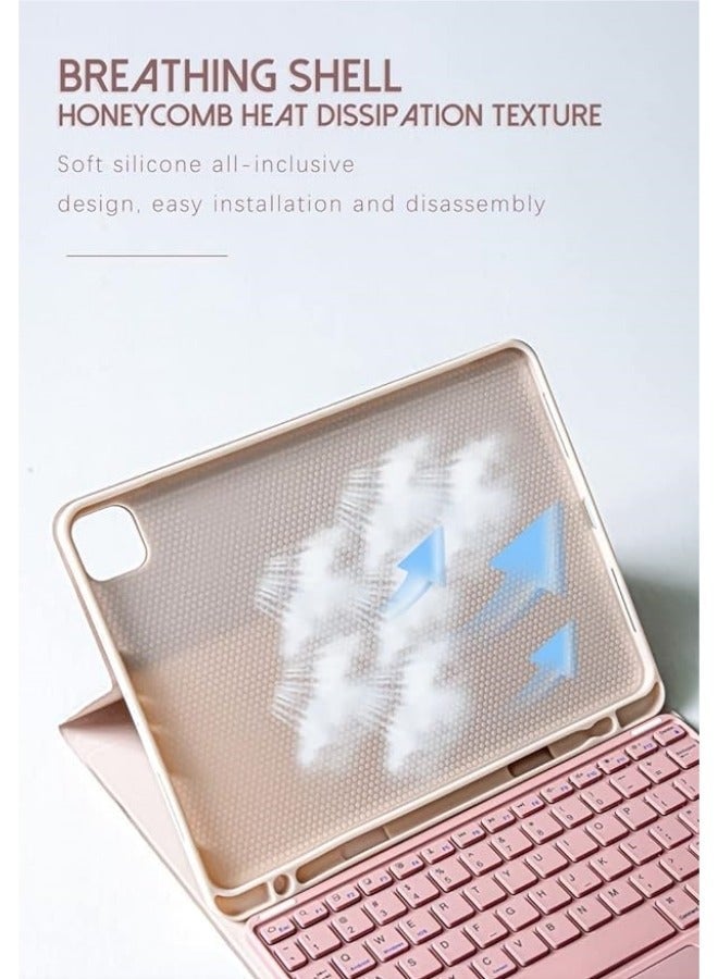 Arabic and English Keyboard Case with Mouse, Compatible iPad Pro 11 inch 2021/2020/2018, Magnetic Separate Color Touchpad Pencil Holder - Image 2
