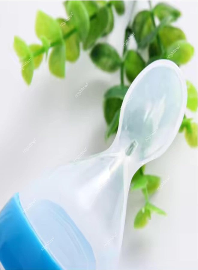HighRoof Silicone Baby Infant Squeezy Food Grade Silicone Spoon Bottle Feeder for Feeding Solid and Semi Solid Food Feeder Baby Bottls - 90 ML (Color May Vary, Pack of 1) - Image 5