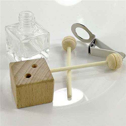 glasstore 4 عبوات فارغة من زجاجة معطر الهواء للسيارة مع مشبك تهوية عطر أوتوماتيكي زجاجة موزع العطر زينة عطرية ديكور - Image 4