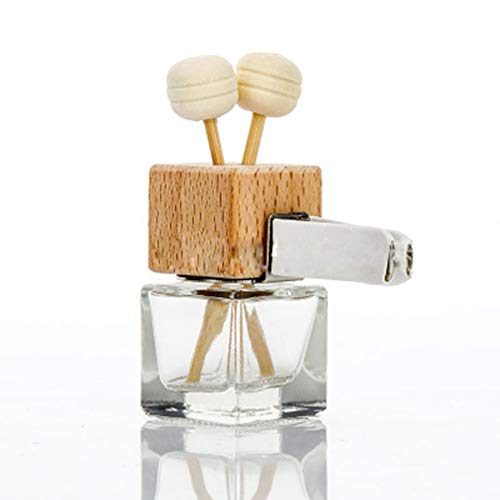 glasstore 4 عبوات فارغة من زجاجة معطر الهواء للسيارة مع مشبك تهوية عطر أوتوماتيكي زجاجة موزع العطر زينة عطرية ديكور - Image 2