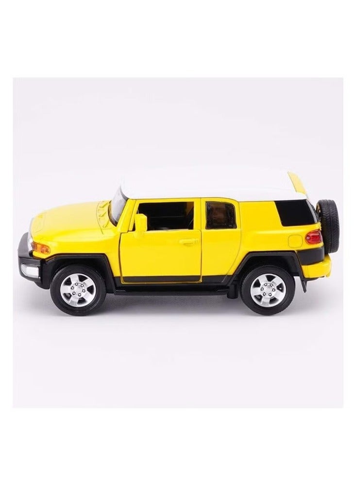 نموذج سيارة لعبة نموذج سيارة FJ CRUISER 1:32 محاكاة يموت الصب سبيكة لعبة ثابتة سيارة صفراء - Image 1