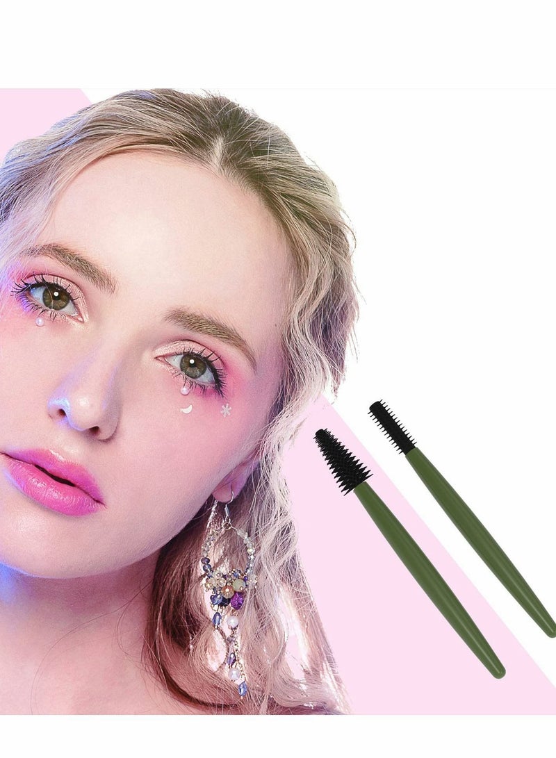 نيبمينينت فرشاة للرموش وفرشاة والحواجب قابلة لإعادة الاستخدام وفرش ماسكارا من السيليكون وعصا مناسبة وأدوات تجميل مع جراب - Image 3
