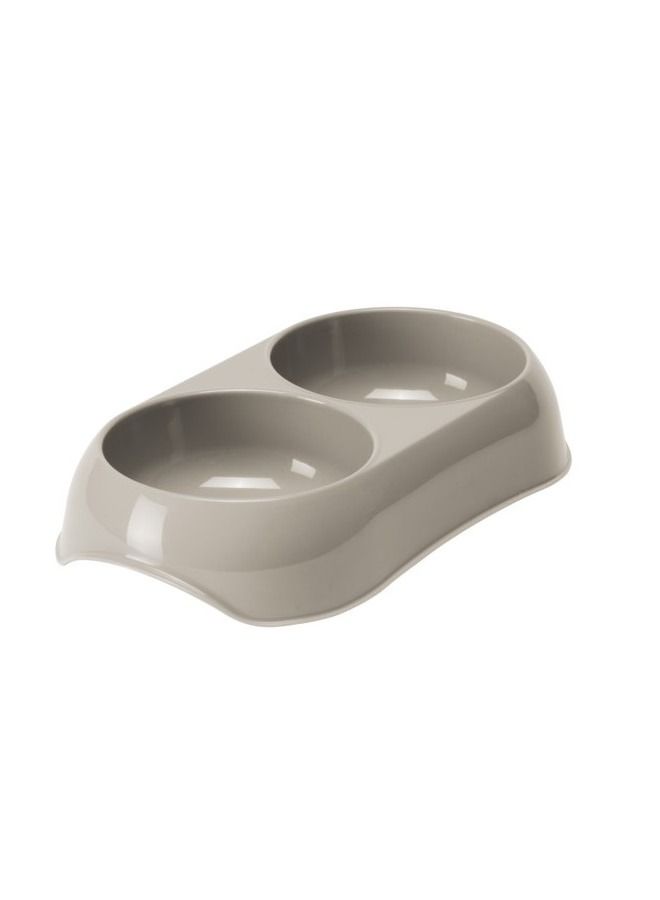MODERNA Premium Quality Double Gusto Feeding Bowl For Pets 2X200ML Grey