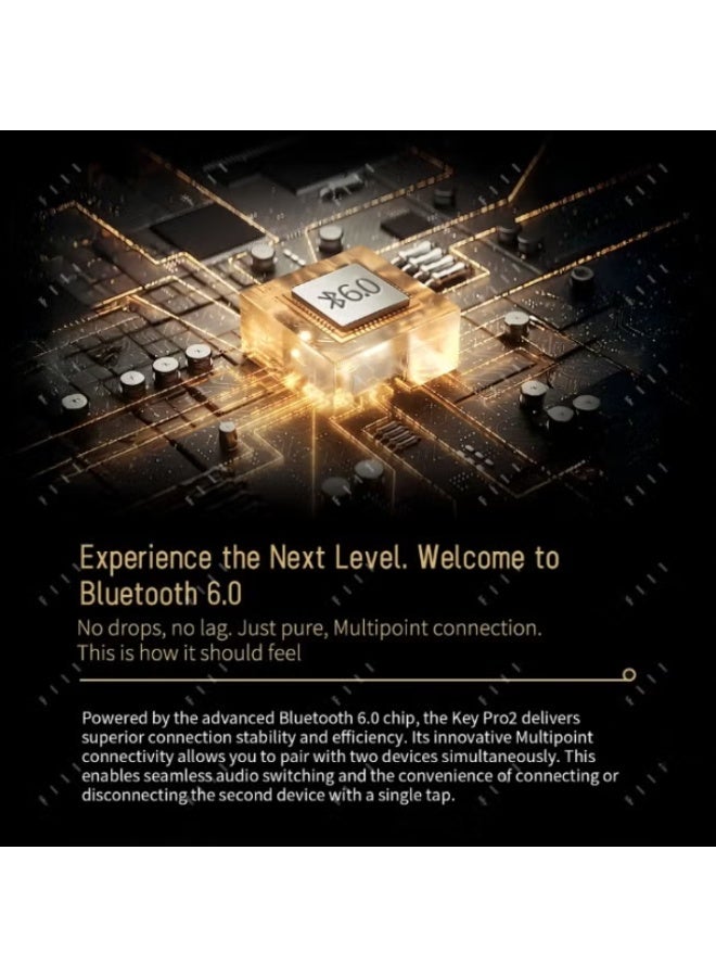 فيل سماعات FIIL Key Pro 2 اللاسلكية - صوت عالي الدقة (LDAC) بتقنية TWS، خاصية إلغاء الضوضاء النشطة الذكية بعمق 55 ديسيبل، تصميم قابل للتحويل بين داخل الأذن وشبه مفتوح، بلوتوث 6.0، مدة تشغيل تصل إلى 35 ساعة، اتصال متعدد النقاط - Image 4