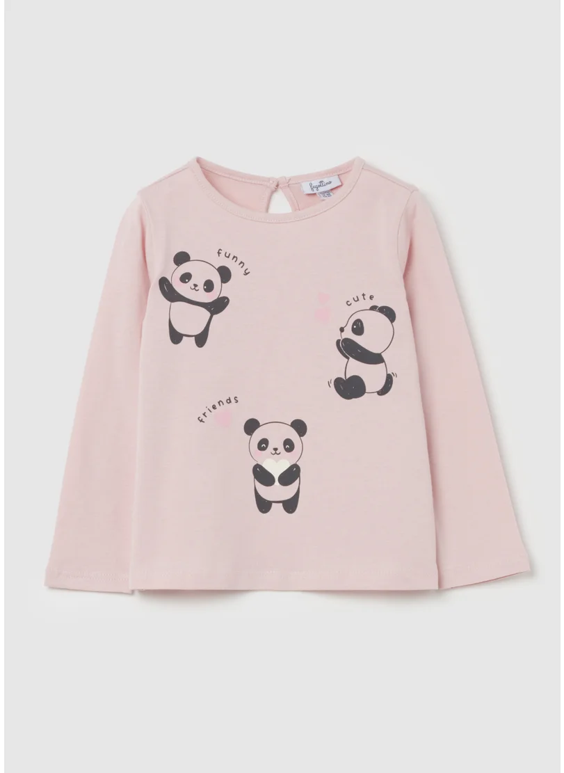 Ovs T-shirt with long sleeves and animals print