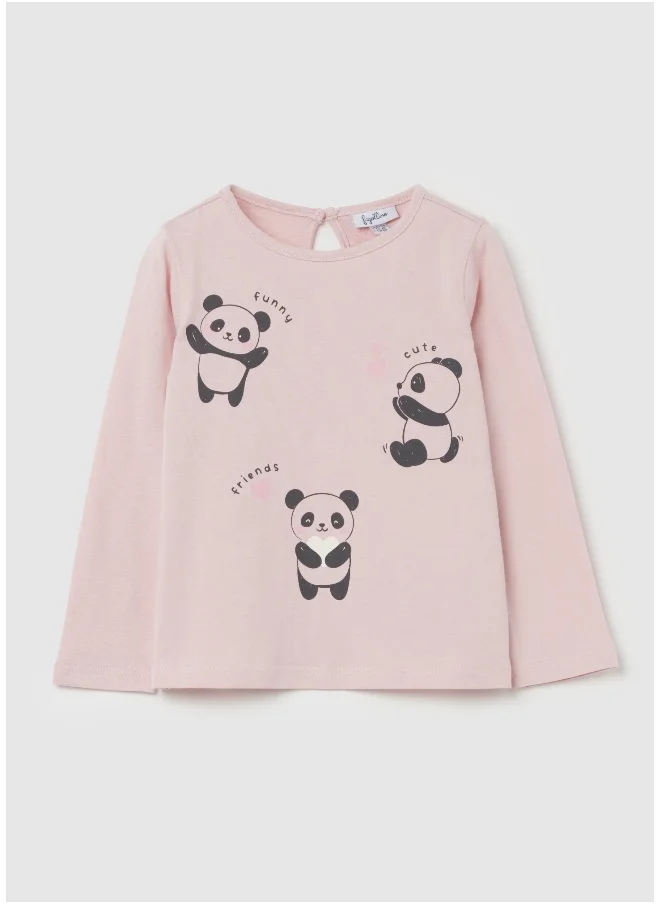 او في اس T-shirt with long sleeves and animals print