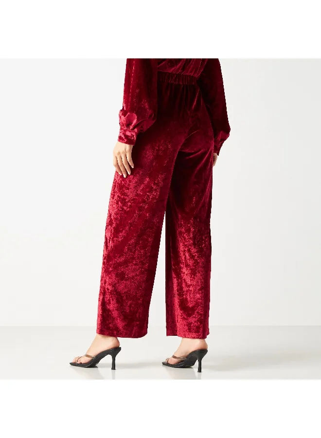 2Xtremz 2Xtremz Textured Velour Pants with Elasticised Waistband
