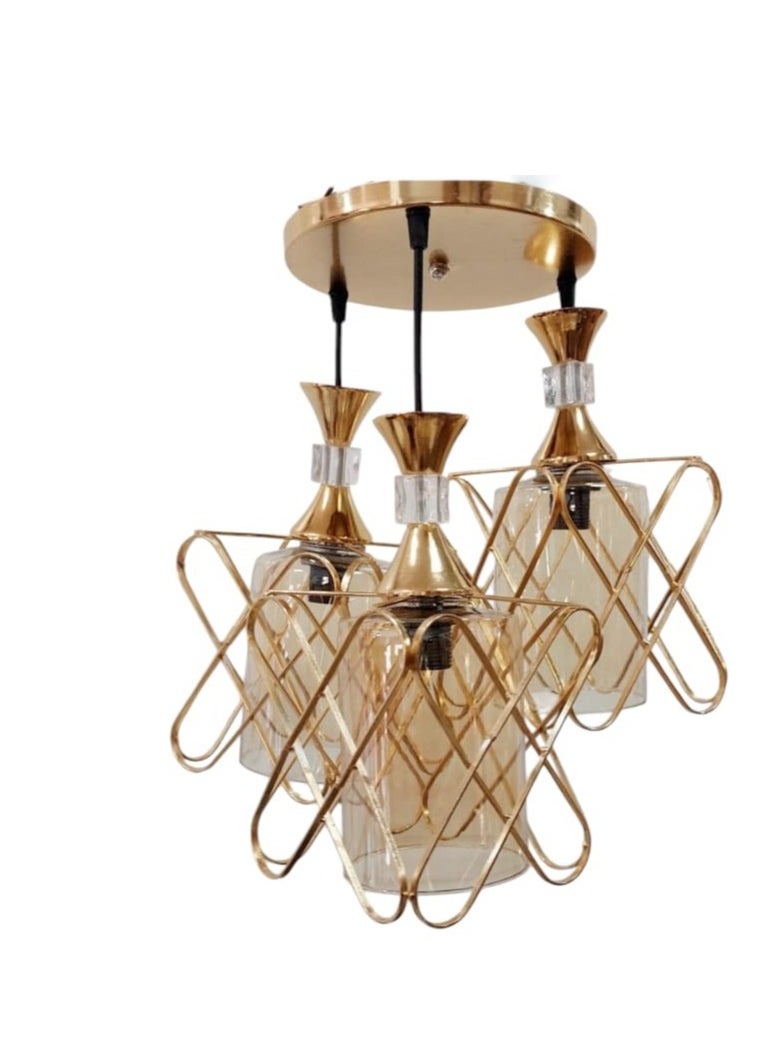 Generic gold chandelier with glass  - Image 3