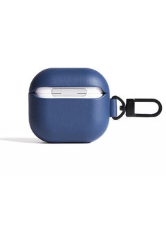 Mujjo Compatible Case for AirPods 4, Retro Luxurious Genuine Leather Shockproof Wireless Charging Case for Men and Women (Monaco Blue)  - Image 2
