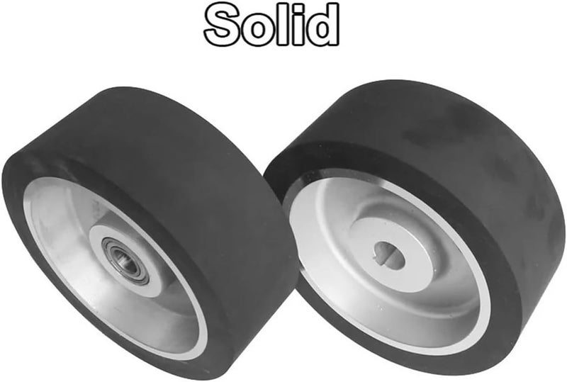Rubber Contact Wheel for Belt Grinder – 150/200/250mm Diameter x 75mm Width Replacement Part(Grooved 150x75mm,ID 32mm) - Image 4