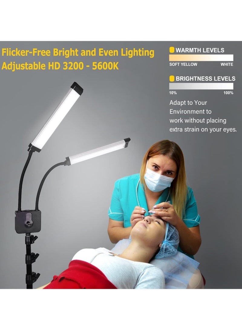 WALALLA Photography Lights Lamp, Dimmable Esthetician Light for Lash Extensions with Tripod Stand and Phone Holder, Floor Lamp, Lash Light for Makeup, Tattoo, Photography, Selfie, Video Recording - Image 2