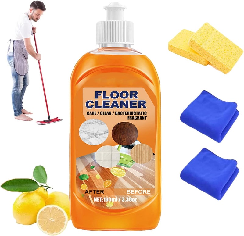 Momeng Floor Cleaner, Momeng Floor Cleaner Orange, Powerful Decontamination Floor Cleaner, Polishing Brightening Tile Cleaner For Wood, for Bathroom Kitchen Floor (1Pcs) - Image 1