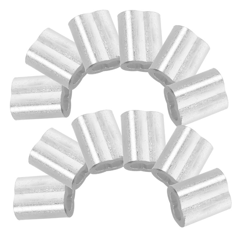 DOITOOL 100pc Double Hole Aluminum Crimp Sleeves Wire Rope Cable Ferrules Clamps for Secure Crimping Aluminum Construction Firm Grip for Home and Industrial Use - Image 1
