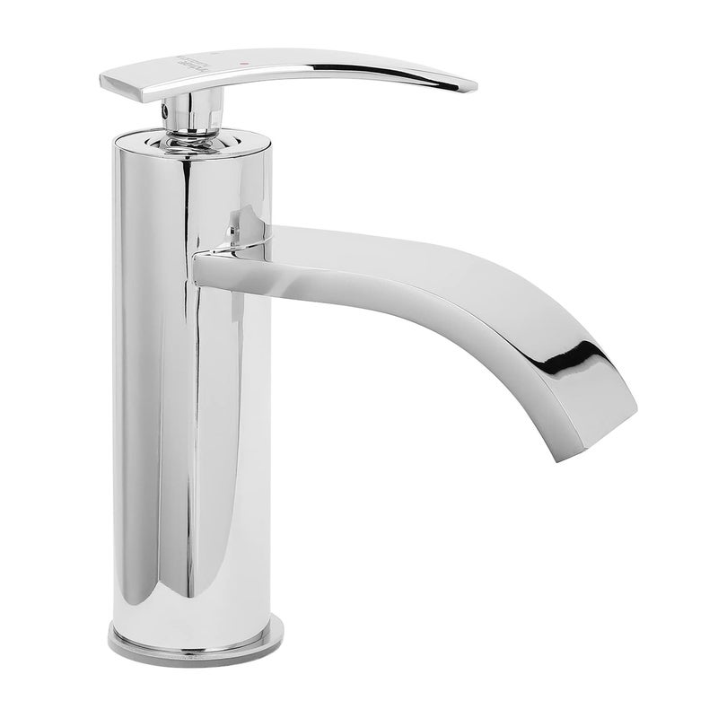 Hindware F460009CP Monroe Single Lever Hot and Cold Basin Mixer Without Pop-up Waste, Brass with Chrome Finish - Image 2