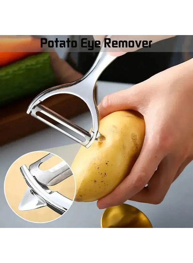 Stainless Steel Vegetable Peeler Grater Black Ergonomic Kitchen Tool - Image 4