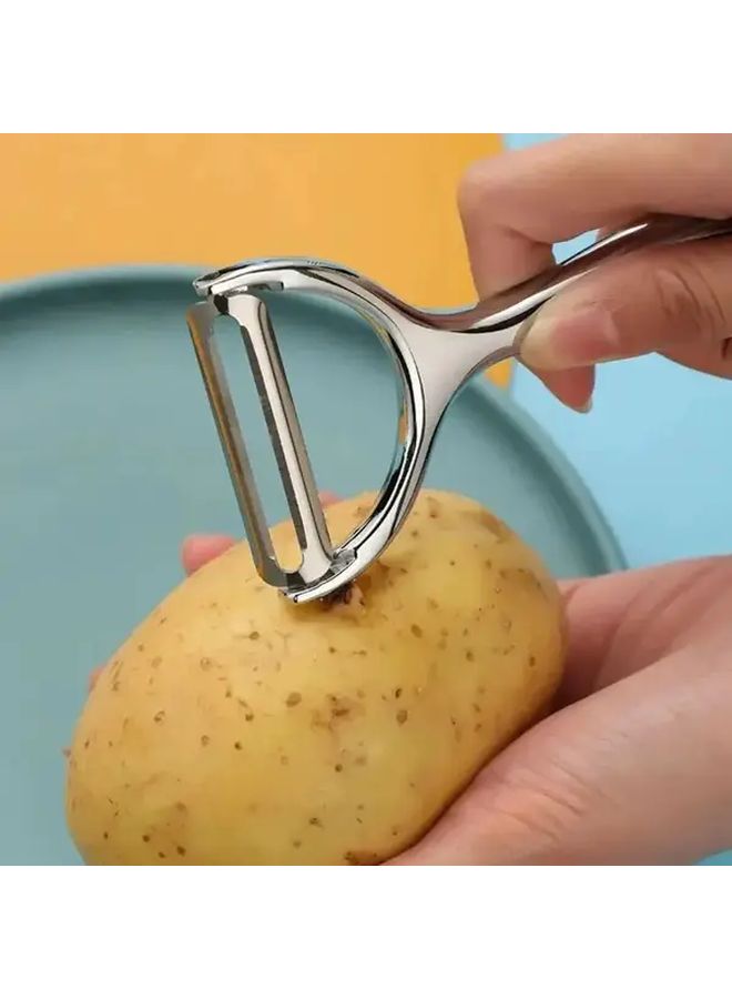 Stainless Steel Vegetable Peeler Grater Black Ergonomic Kitchen Tool - Image 1