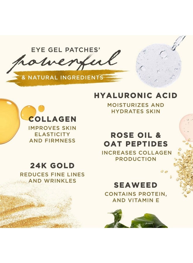 dermoland Under Eye Gel Pads Collagen Eye Patches For Puffy Eyes Dark Circles And Wrinkles 24K Gold Eye Mask With Hyaluronic Acid Vegan Crueltyfree Hydrating Eye Pad15 Pairs - Image 3