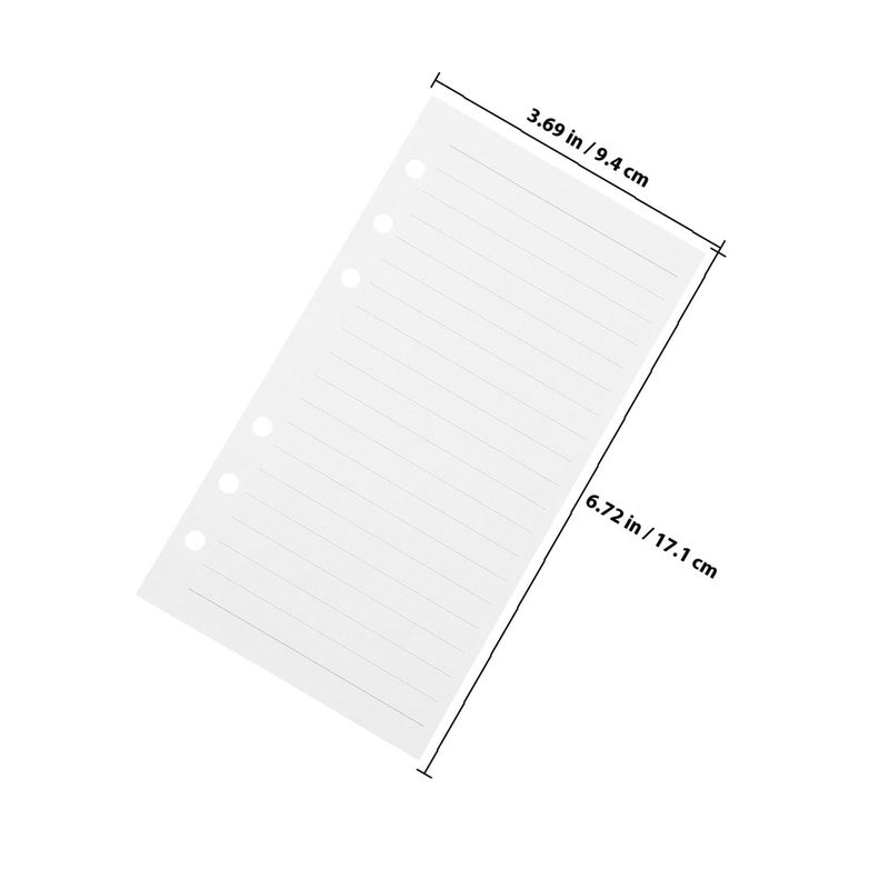 A6 Wide Ruled 6 Hole Refill Paper 45 Loose Leaf Sheets for Planners Journals Binders - Image 3