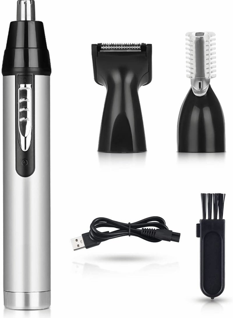 USB Rechargeable Nose Hair Trimmer for Men & Women - Easy to Clean with Electric Ear Hair Trimmer (White) - Image 1