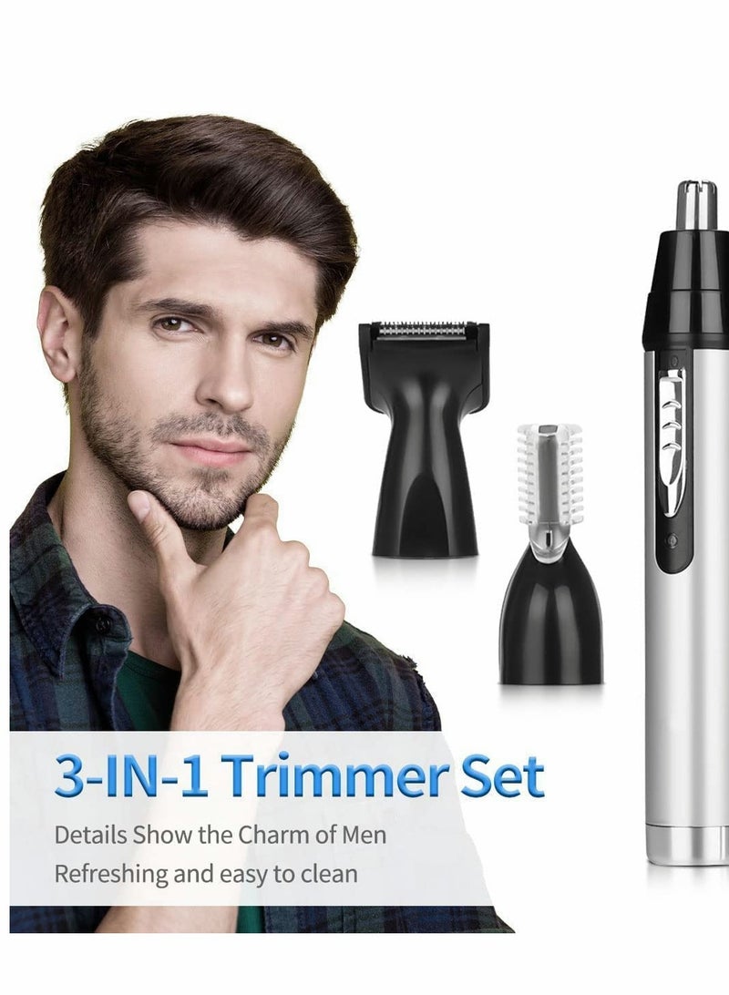 USB Rechargeable Nose Hair Trimmer for Men & Women - Easy to Clean with Electric Ear Hair Trimmer (White) - Image 3
