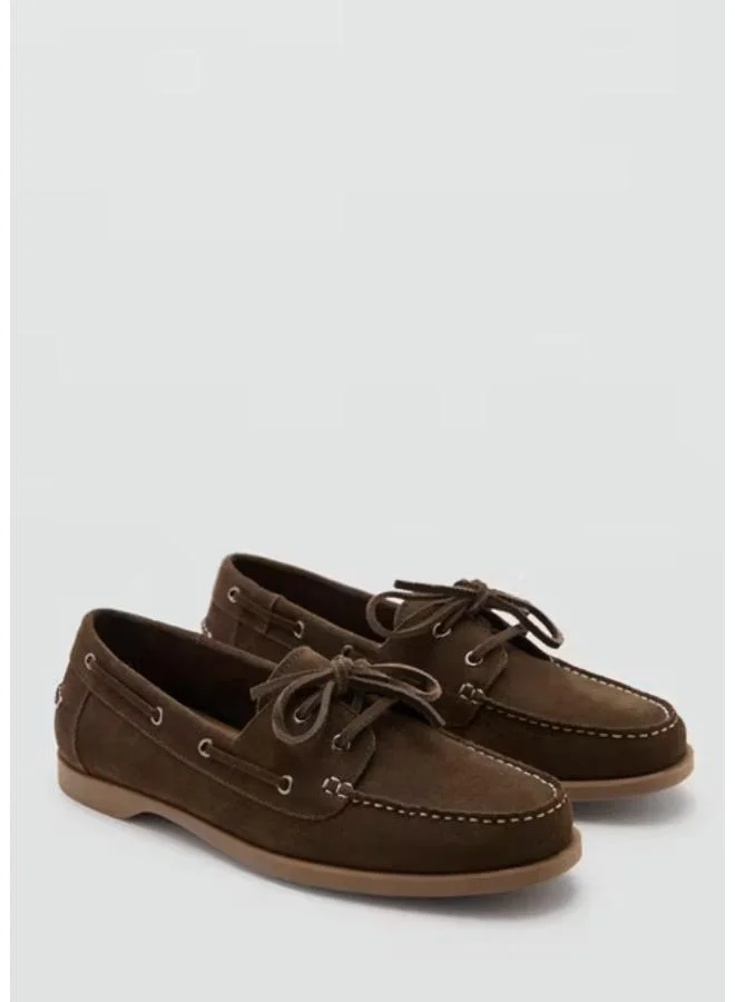 Mango Man 30-MARRON Leather Nautical Shoes for Men | Best Price UAE