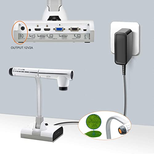 TAIFU AC Adapter for Elmo TT-12 TT-12ID TT12 TT12ID TT-02 9419 TT-02s Projector Interactive Document Camera #1331 P/N : Elmo 5ZA0000104C 12 Volts Power Supply Cord Cable PS Wall Home Battery Charger - Image 3