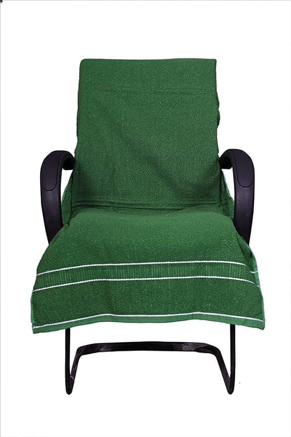 DRYHUG Cotton Office Chair Towel 500 GSM Supersoft Comfortable Colour Green with Tie Knot - Image 1