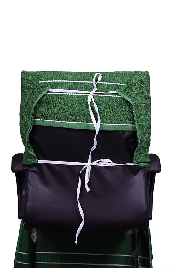DRYHUG Cotton Office Chair Towel 500 GSM Supersoft Comfortable Colour Green with Tie Knot - Image 2