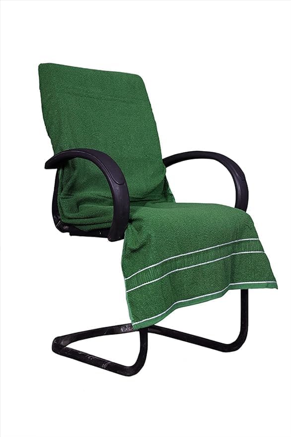 DRYHUG Cotton Office Chair Towel 500 GSM Supersoft Comfortable Colour Green with Tie Knot - Image 3